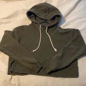 Green crop hoodie